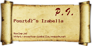 Posztós Izabella névjegykártya